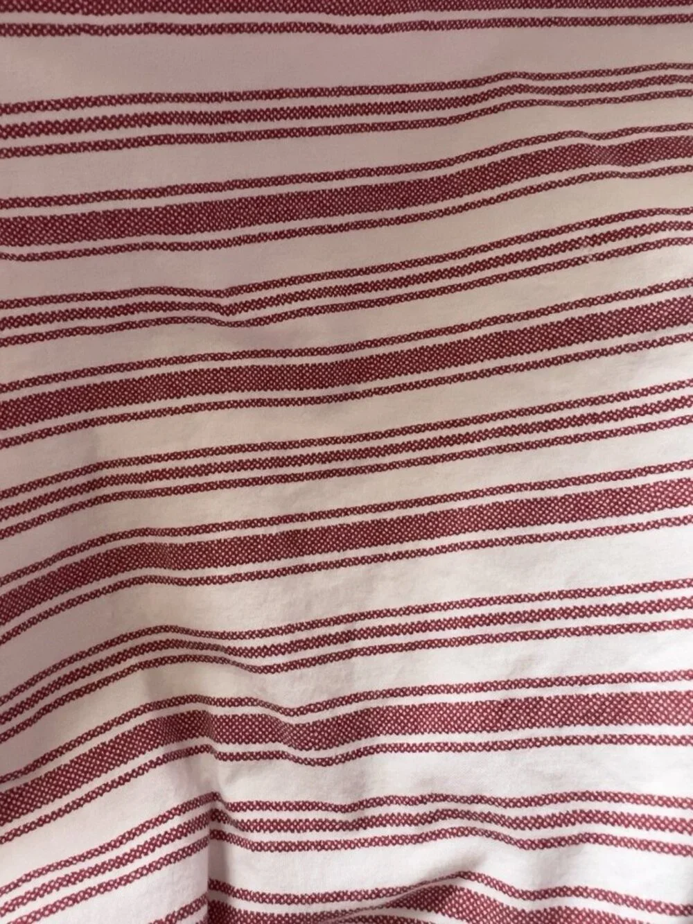 NAUTICA Twin 2 Pc Ticking Stripe Coleridge Red White Sheet Set 1-Flat 1-Fitted